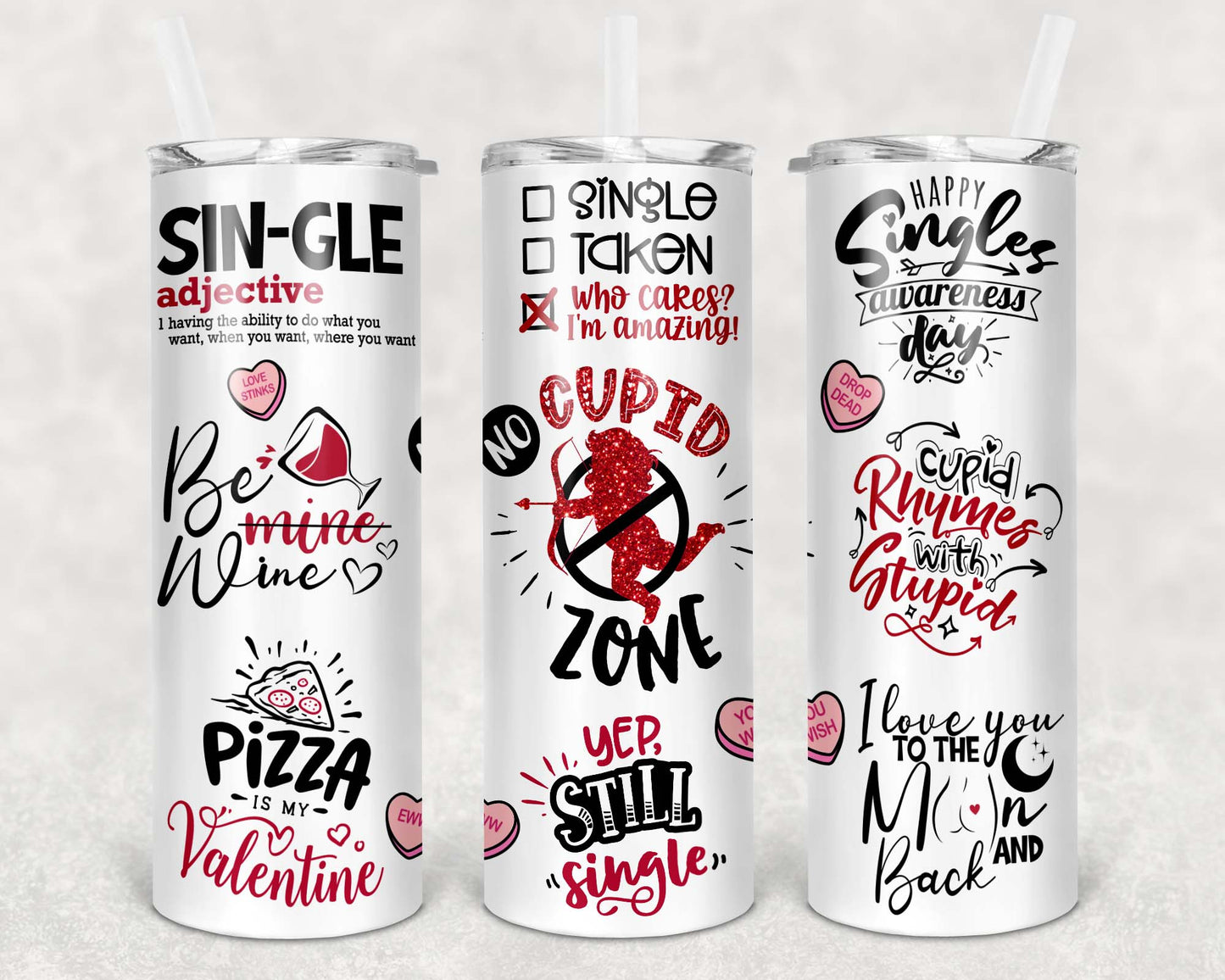 20oz Tumbler - No Cupid Zone