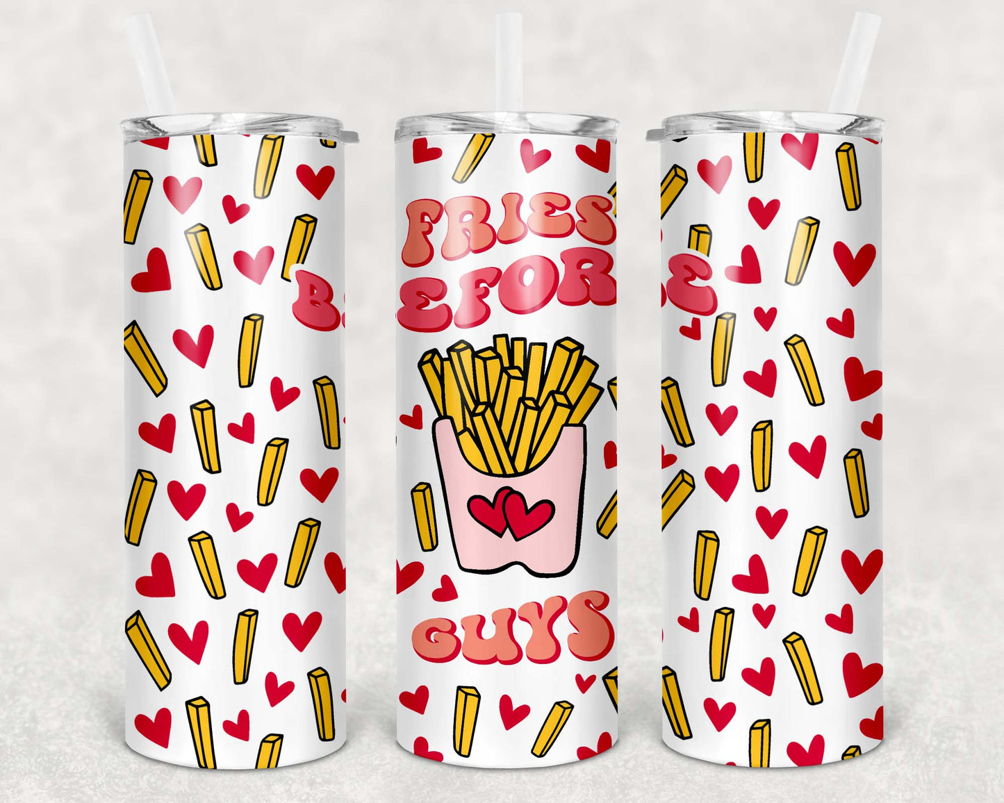 20oz Tumbler - Fries Before Guys White